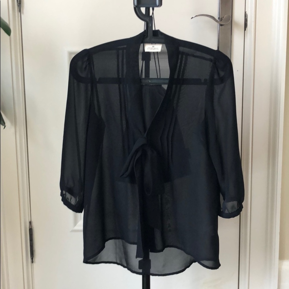 Black sheer blouse XS